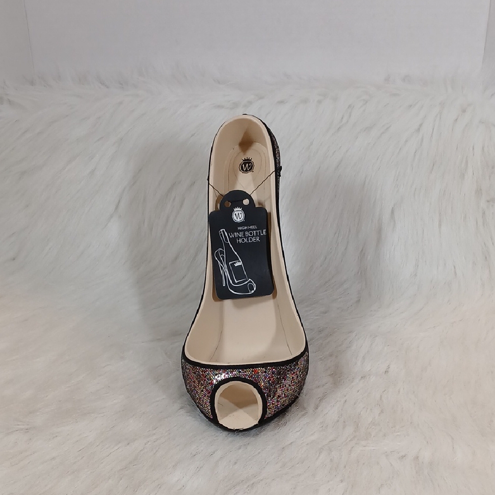 High Heel Wine Bottle Peep-Toe Elegant Multicolor Holder